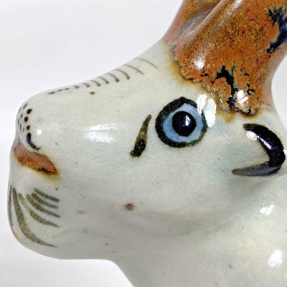 Tonal El Palomar Mexico Pottery Horned Billy Goat Figurine Floral Blue Butterfly - Picture 6 of 14